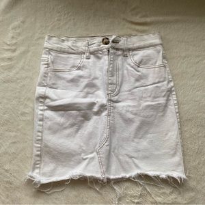 High Waist White Jean Skirt Size Small